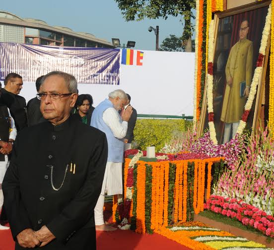  Modi paying floral tributes to Bodhisatva Babasaheb Dr. B.R. Ambedkar on his 59th Mahaparinirvan Diwas, in New Delhi 