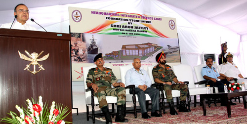 Defence Minister lays foundation stone for HQ IDS Building 