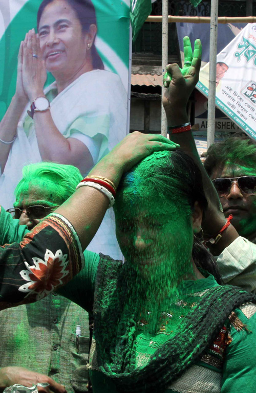 TMC supporters celebrate victory