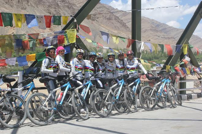 IAF all women cycle expedition team flagged in today 