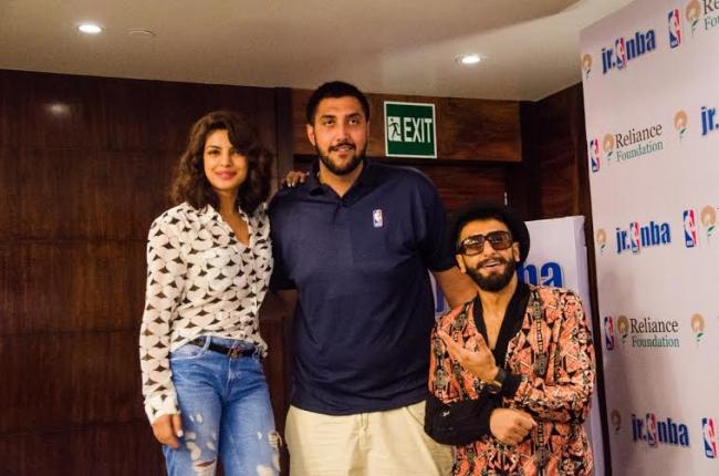 Ranveer Singh and Priyanka Chopra meets NBA baller Sim Bhullar