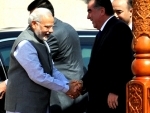 Narendra Modi being received by the President of Tajikistan