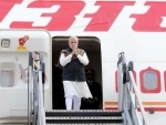 Narendra Modi arrives at the Dublin airport