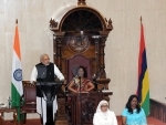 Modi addressing the National Assembly of Mauritius