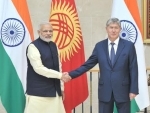 Narendra Modi with the President of Kyrgyz Republic, Mr. Almazbek Atambayev