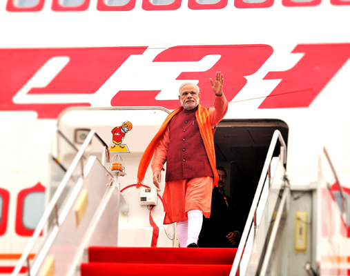 Modi arrives China on three-day visit