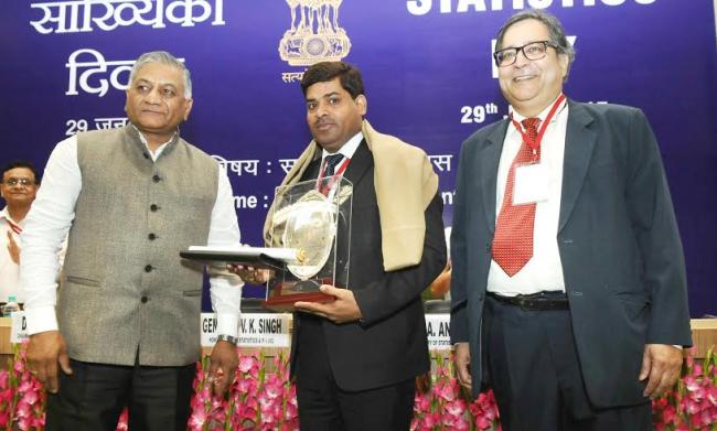 V.K. Singh presented the National Statistics Awards