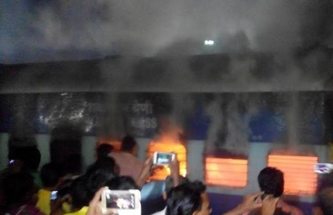 Three trains catch fire in Puri, one person detained
