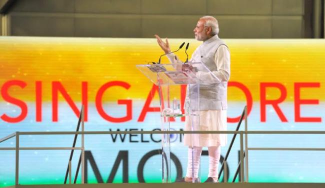 All I want to work towards is development: Modi tells Indian diaspora in Singapore