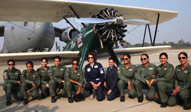 IAF women pilots, vintage flight crew interact with Curtis