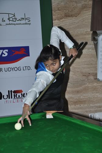 Pankaj , Amee in action at BRC Gloster Senior National Snooker Championship