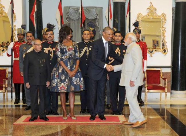 Obama attends banquet hosted at Rashtrapati Bhavan 