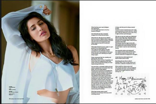 Nargis Fakhri features on AsiaSpa's 11th anniversary issue cover