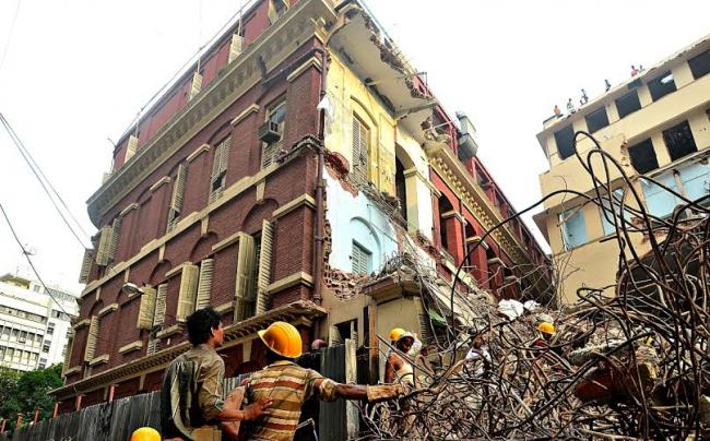Non heritage blocks of Writers' Buildings demolished 
