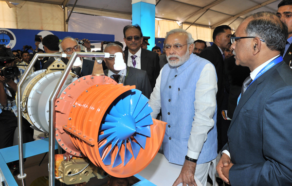 Narendra Modi at the Aero India-2015 Air Show