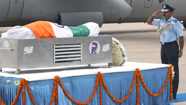  The mortal remains of the former President of India, Dr. A.P.J. Abdul Kalam