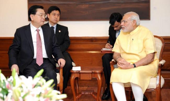 Zhang Dejiang calls on PM Narendra Modi