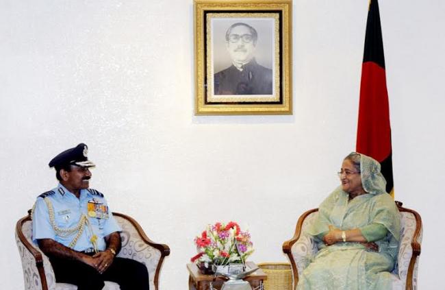Prime Minister of Bangladesh, Sheikh Hasina during his official visit at Dhaka.