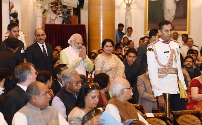 Narendra Modi at a Civil Investiture Ceremony