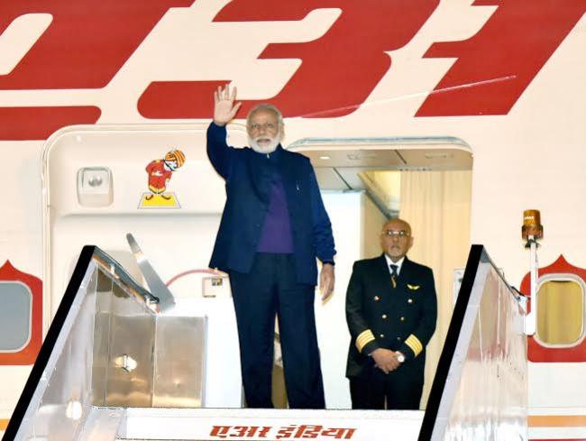 Narendra Modi arrives at Brussels Military Airport, Belgium