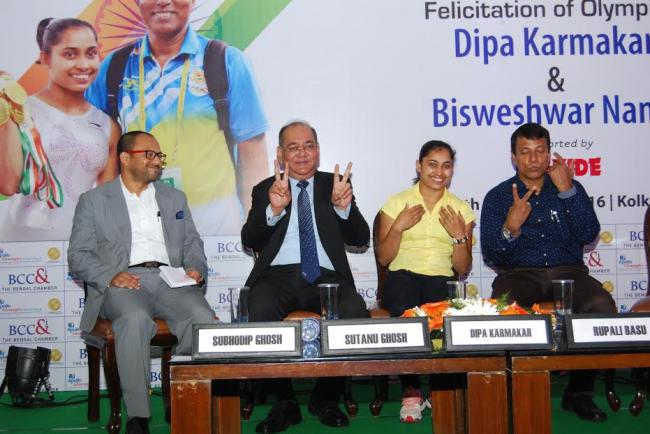 Dipa Karmakar felicitated by The Bengal Chamber