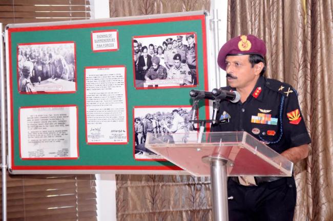 Major General R Nagraj, MGGS, HQ Eastern Command briefing the media
