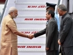 Narendra Modi arrives at Tashkent International Airport
