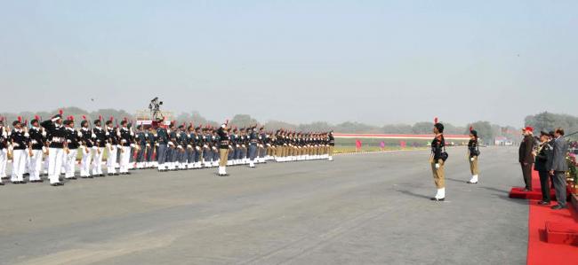  Narendra Modi taking salute from the NCC cadets