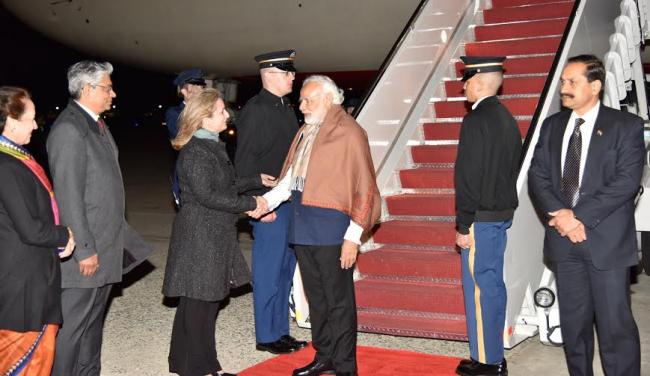 Narendra Modi arrives at Washington DC 