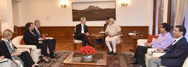 The Apple CEO, Mr. Tim Cook calls on the Prime Minister