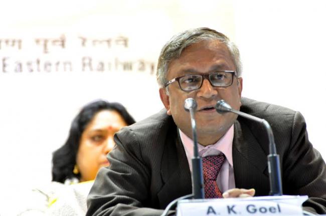 A.K.Goel addressing press conference in Kolkata