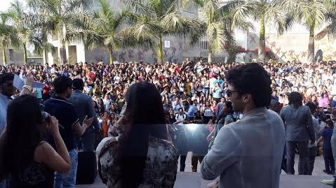 Aditya and Katrina spread their charm among students in Ahmedabad 