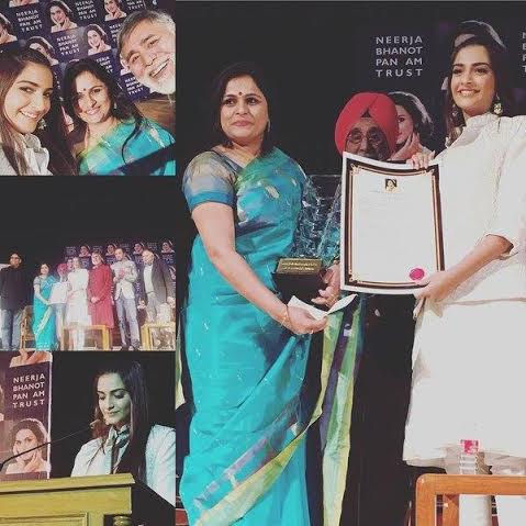 Team Neerja presents Neerja Bhanot bravery award in Chandigarh