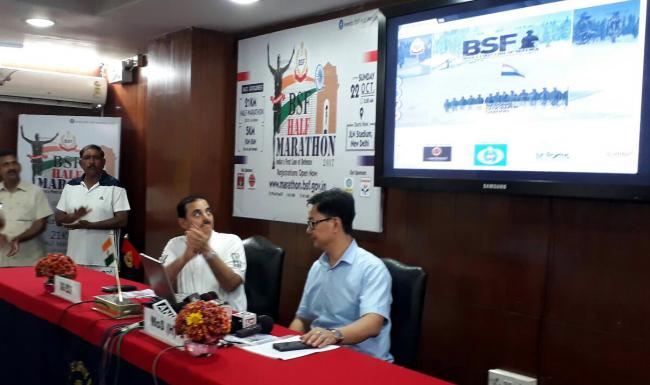 Kiren Rijiju launches web page of BSF Half Marathon, 2017