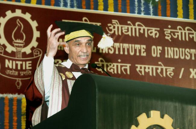 Satya Pal addressing 23rd Convocation of NITIE in Mumbai