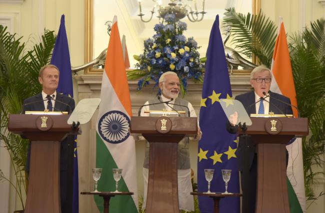PM Modi, Donald Franciszek Tusk, Jean-Claude Juncker at Hyderabad House