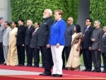 Narendra Modi accorded ceremonial welcome at German Chancellery, in Berlin, Germany