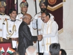 President Kovind administers oath of office to Vice President Naidu