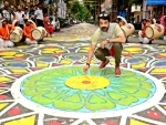 Prosenjit Chatterjee inaugurates India's Longest Street Alpona in Kolkata