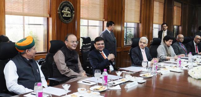 Arun Jaitley addressing the Central Board of Directors of the Reserve Bank of India