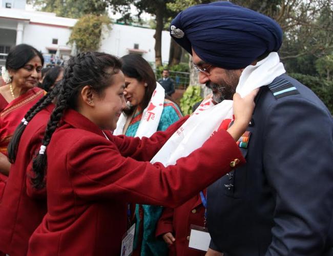 BS Dhanoa interacts with children