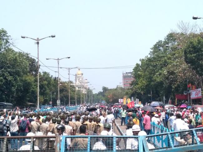 Heavy police arrangement in Kolkata ahead of Left's march to Nabanna