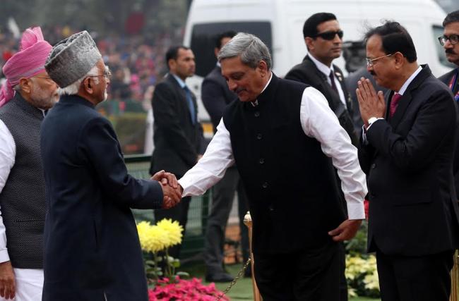 VVIPs arriving at saluting dais on the occasion of 68th Republic Day Parade