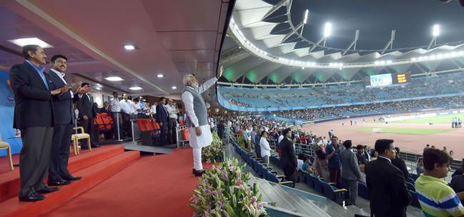 PM Modi at 2017 FIFA U-17 World Cup match in New Delhi