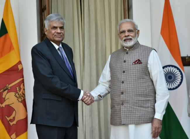 Modi meets Sri Lanka Prime Minister Ranil Wickremesinghe