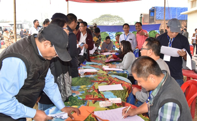 Polling officials in Dimapur