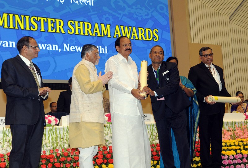 VP M. Venkaiah Naidu attending the Prime Minister Shram Awards in New Delhi