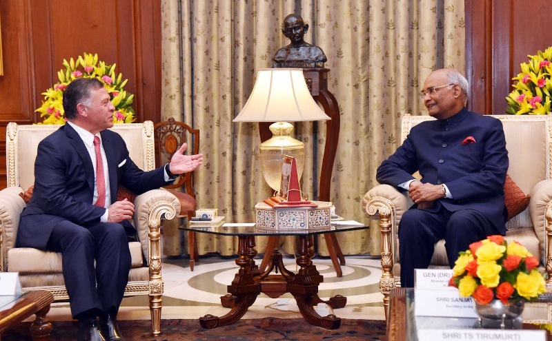 The King of Jordan calls on President Ram Nath Kovind,VP M. Venkaiah Naidu 