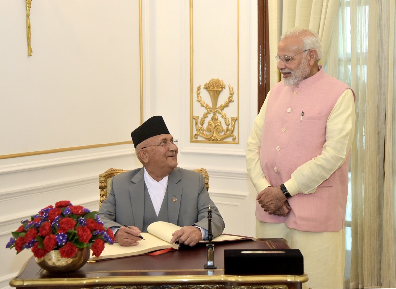 PM Modi calls on Prime Minister of Nepal K.P. Sharma 