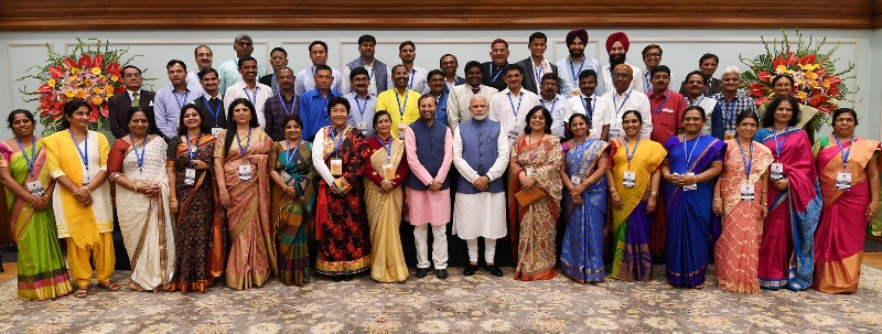 PM Modi shares moments with awardees of the National Teachers' Awards on Teachers' Day